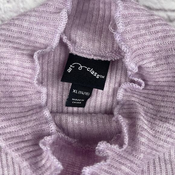 K0-1021 Art Class ribbed knit lettuce edges size XL (14/16) - Picture 2 of 4